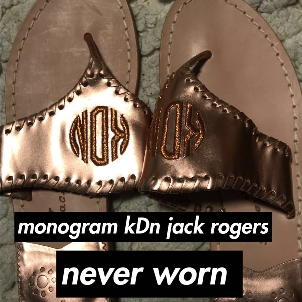 rose gold monogrammed kDn jack rogers never worn